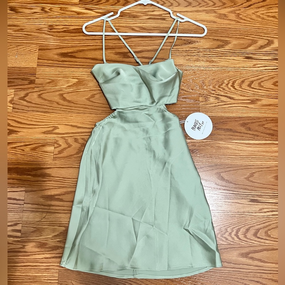 Princess Polly jemma mini dress sage - Picture 3 of 6